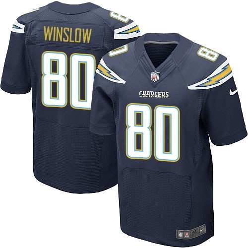 Men's Elite Kellen Winslow Nike Jersey Navy Blue Home - #80 NFL Los Angeles Chargers